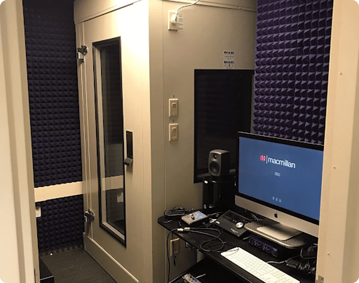 Computer setup in recording studio