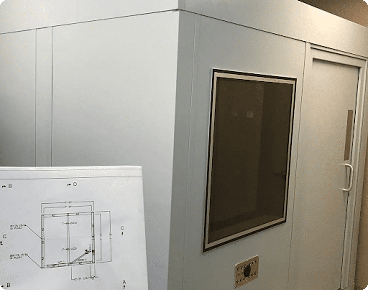 Recording studio booth and diagram
