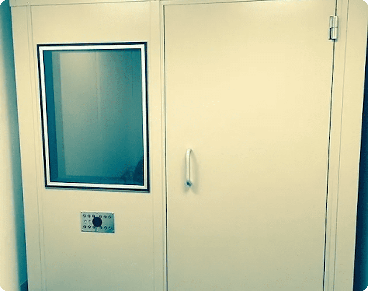 Acoustic booth with control panel